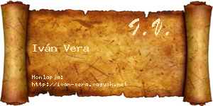 Iván Vera névjegykártya