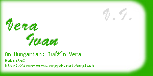 vera ivan business card